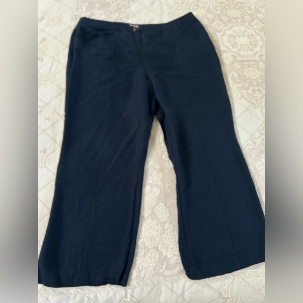 Lightweight Linen Wide Leg Trousers - petite length - EUC